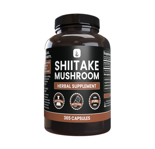 Bottle of Pure Original Ingredients Shiitake Mushroom Capsules - 365 capsules