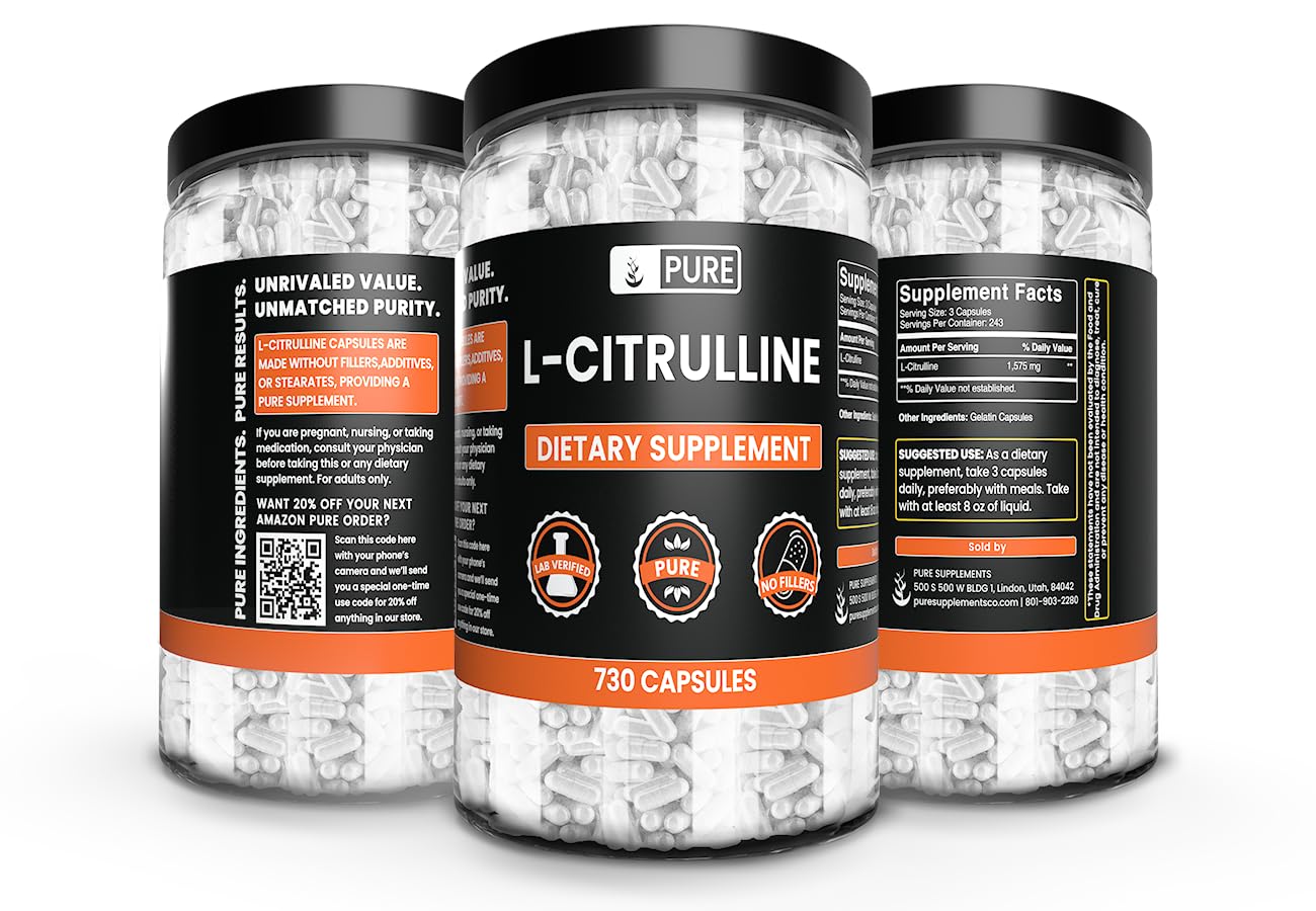 L-Citrulline capsule close-up emphasizing single-ingredient content