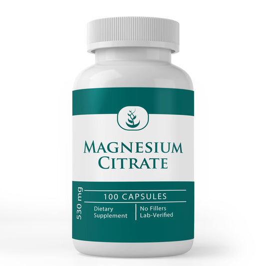 Bottle of Pure Original Magnesium Citrate Capsules – 100 capsules