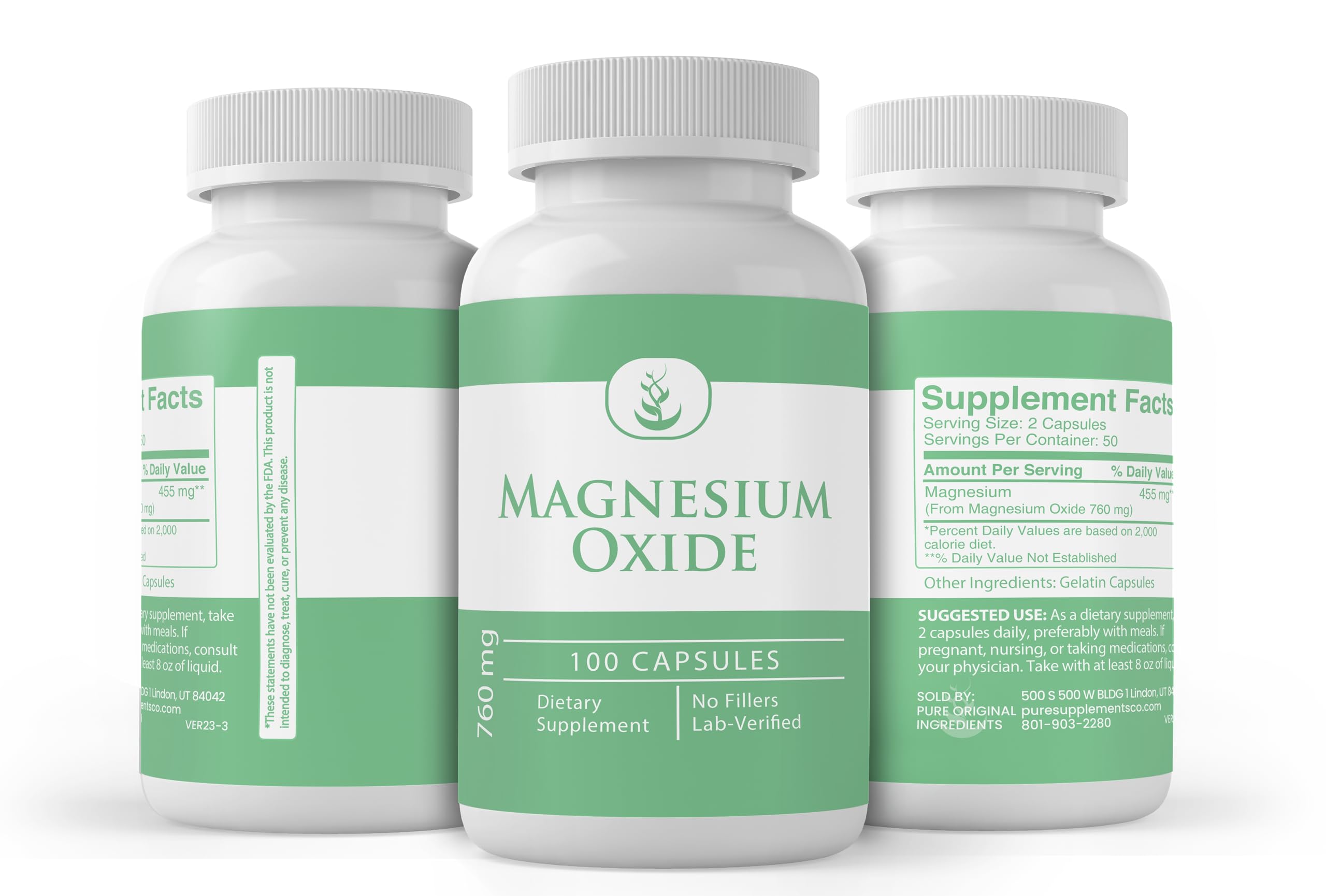 Packaging emphasizing no fillers or additives