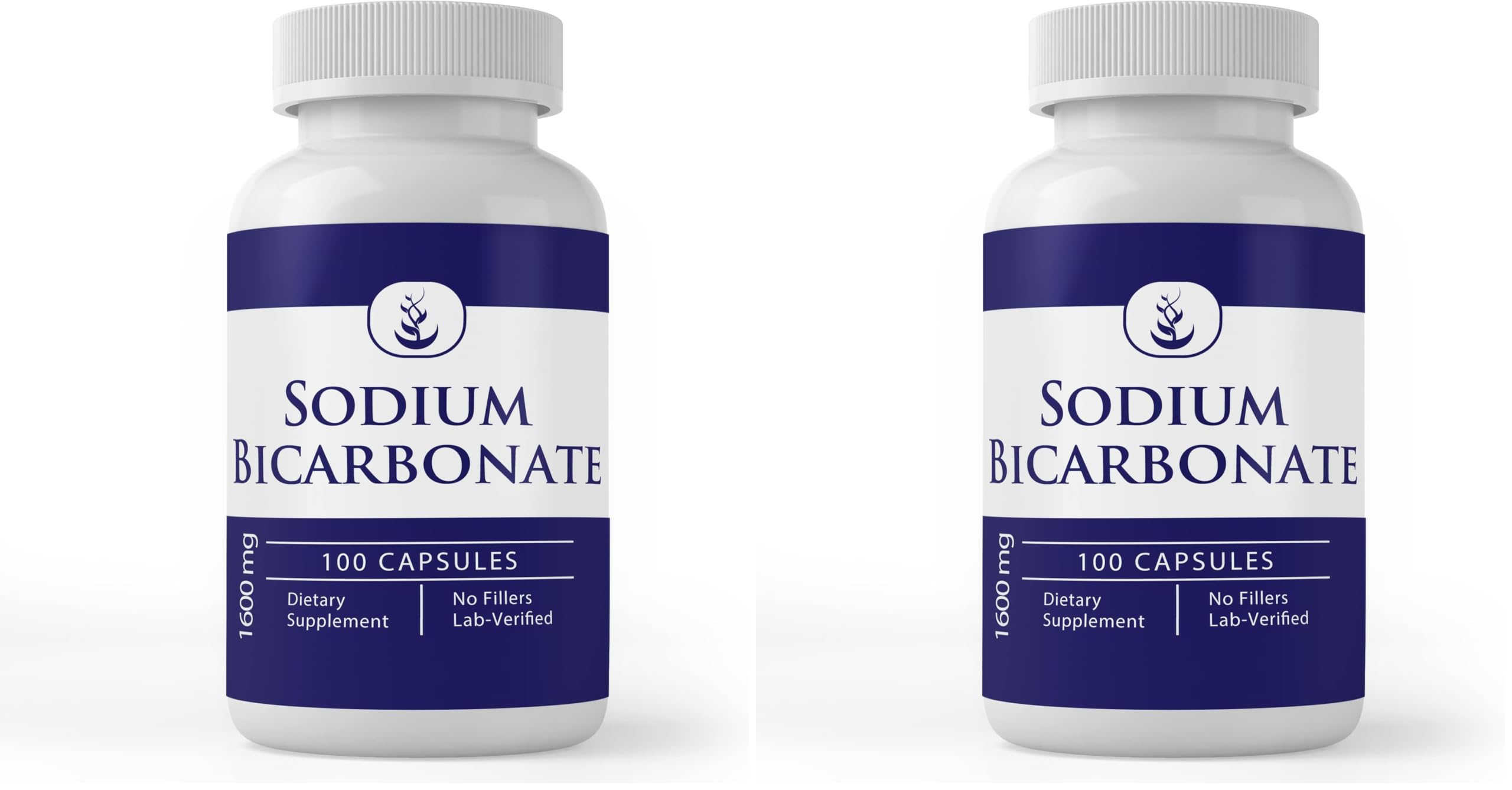Pure Original Sodium Bicarbonate 100 capsules bottle with pack of 2