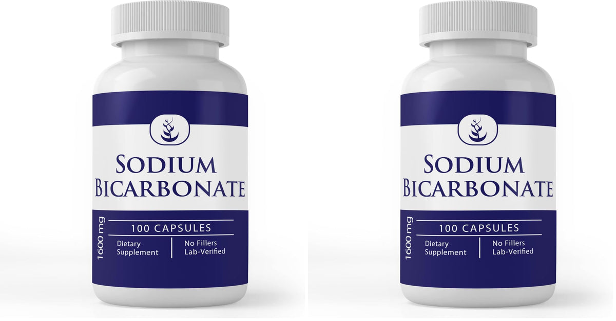 Pure Original Sodium Bicarbonate 100 capsules bottle with pack of 2