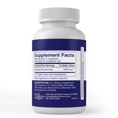 Sodium Bicarbonate bottle label showing ingredients