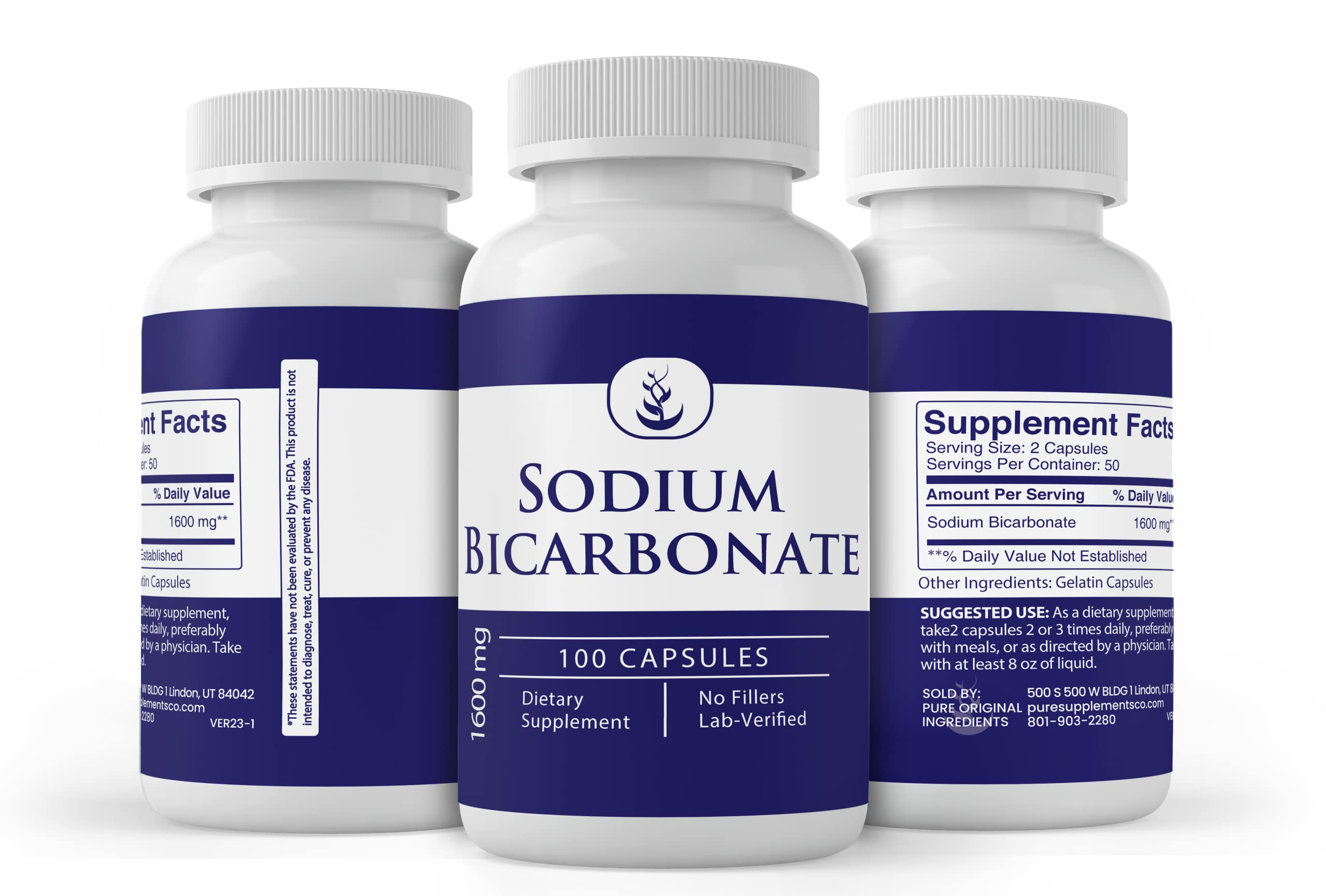 Supplement facts panel on bottle