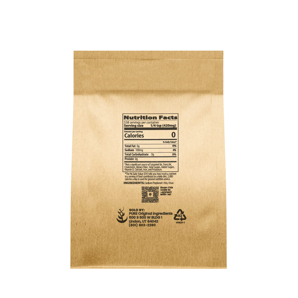 Sodium Propionate 8 oz packaging with Pure Original Ingredients label