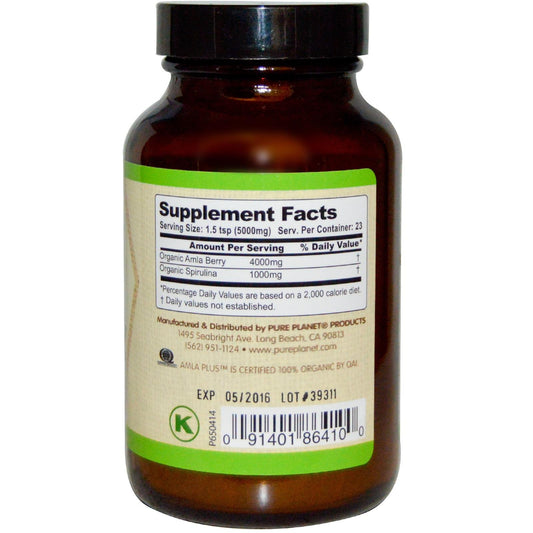 Pure Planet Amla-C Plus Powder packaging label
