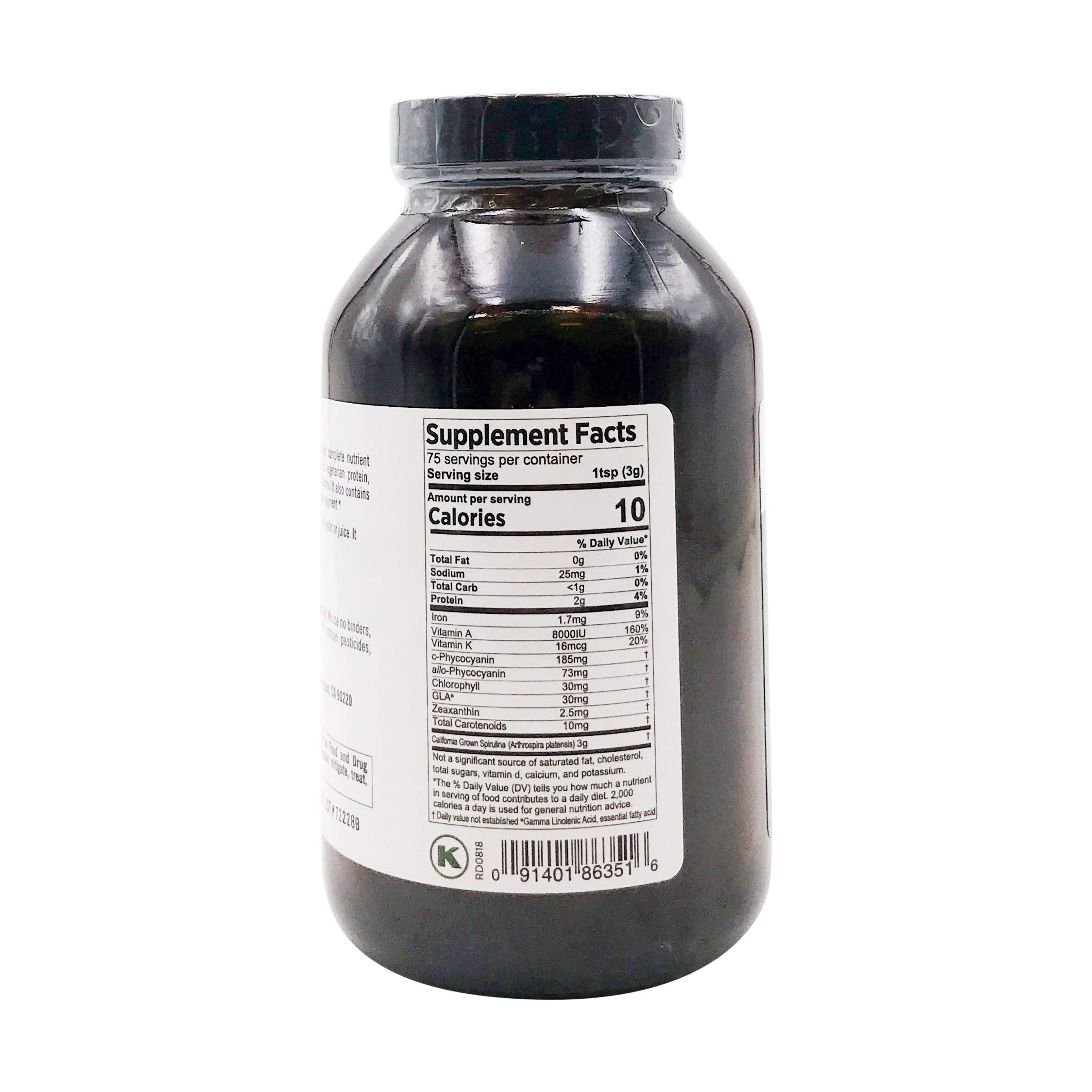 Close-up view of Pure Planet Spirulina Powder texture