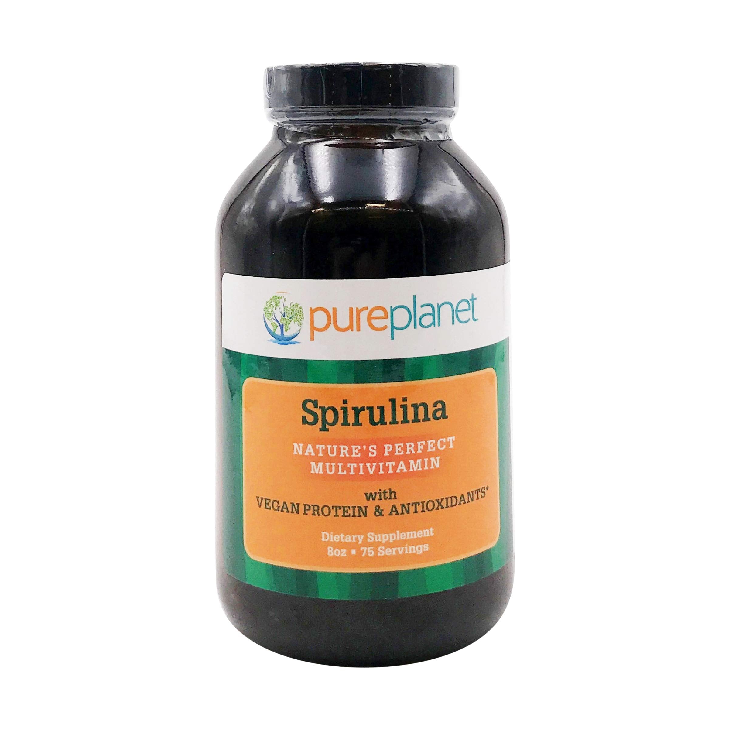 Pure Planet 100% Pure Spirulina Powder 8 oz - front view