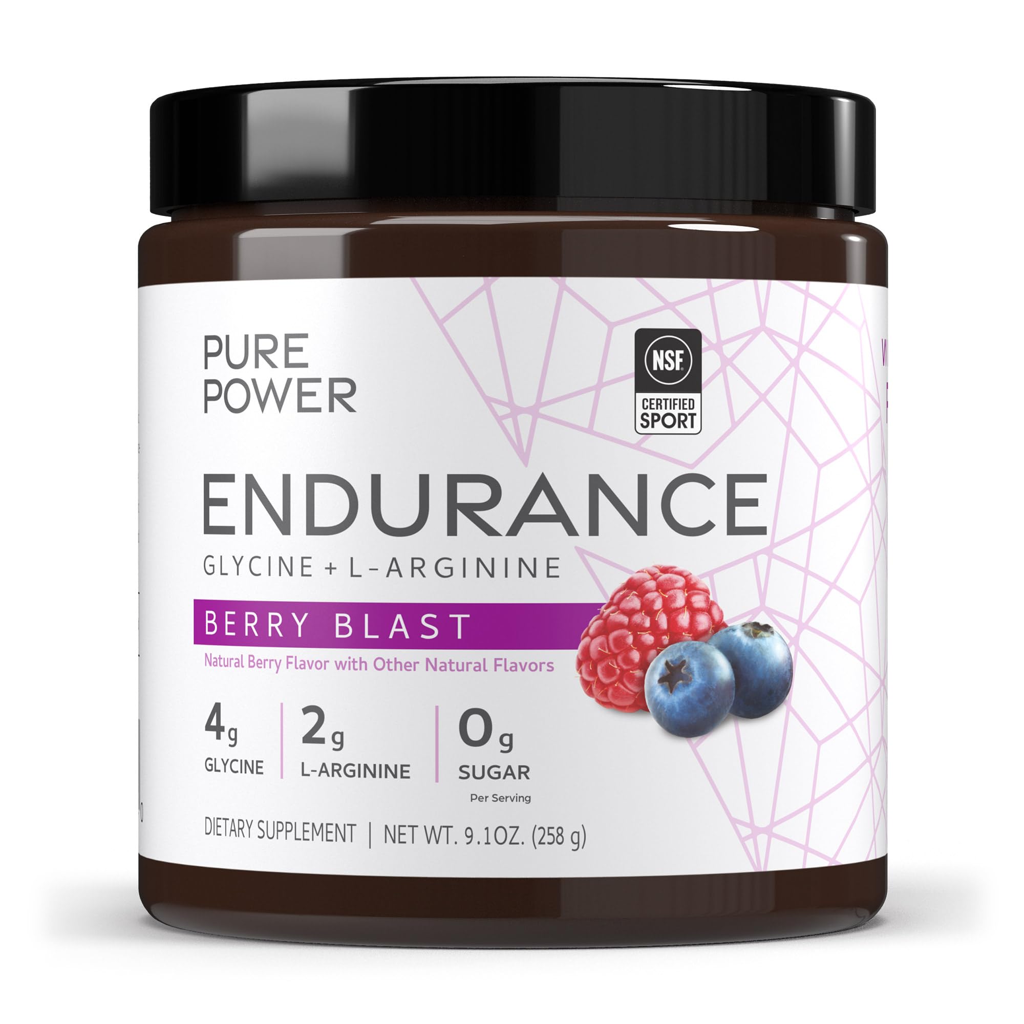 Pure Power Endurance Berry Blast canister front view