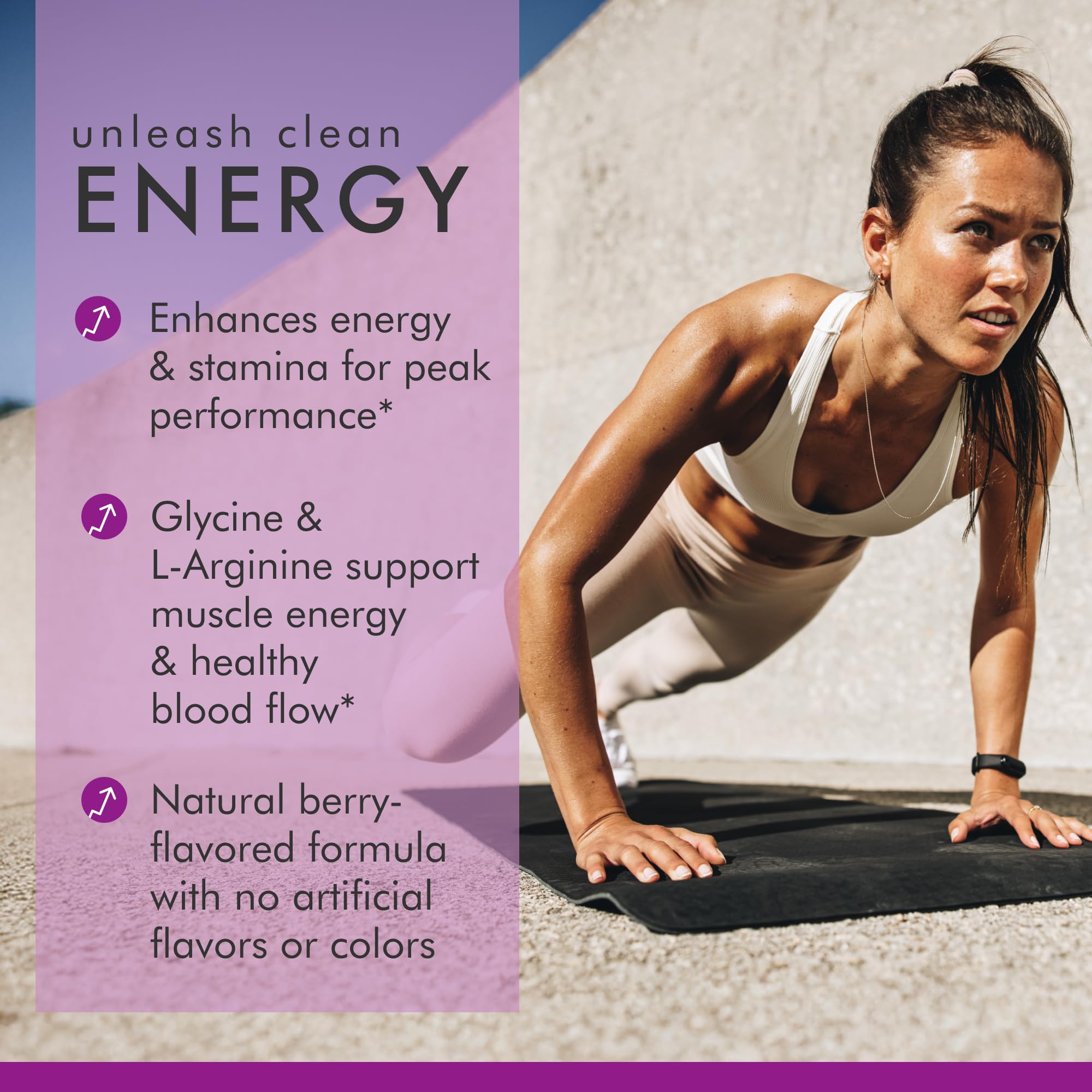 NSF Certified for Sport badge on Pure Power Endurance Berry Blast packaging