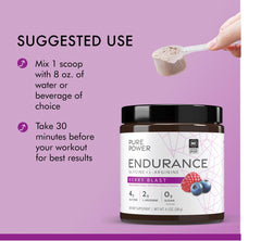 Ingredients and nutrition overview for Pure Power Endurance Berry Blast