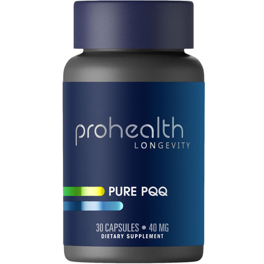 Pure PQQ 40 mg Extra Strength bottle with 30 capsules