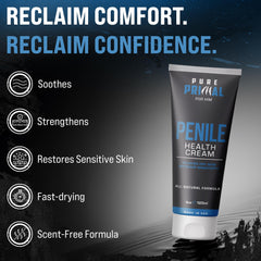 Pure Primal soothing-skin-cream-application shows easy spread for targeted comfort.
