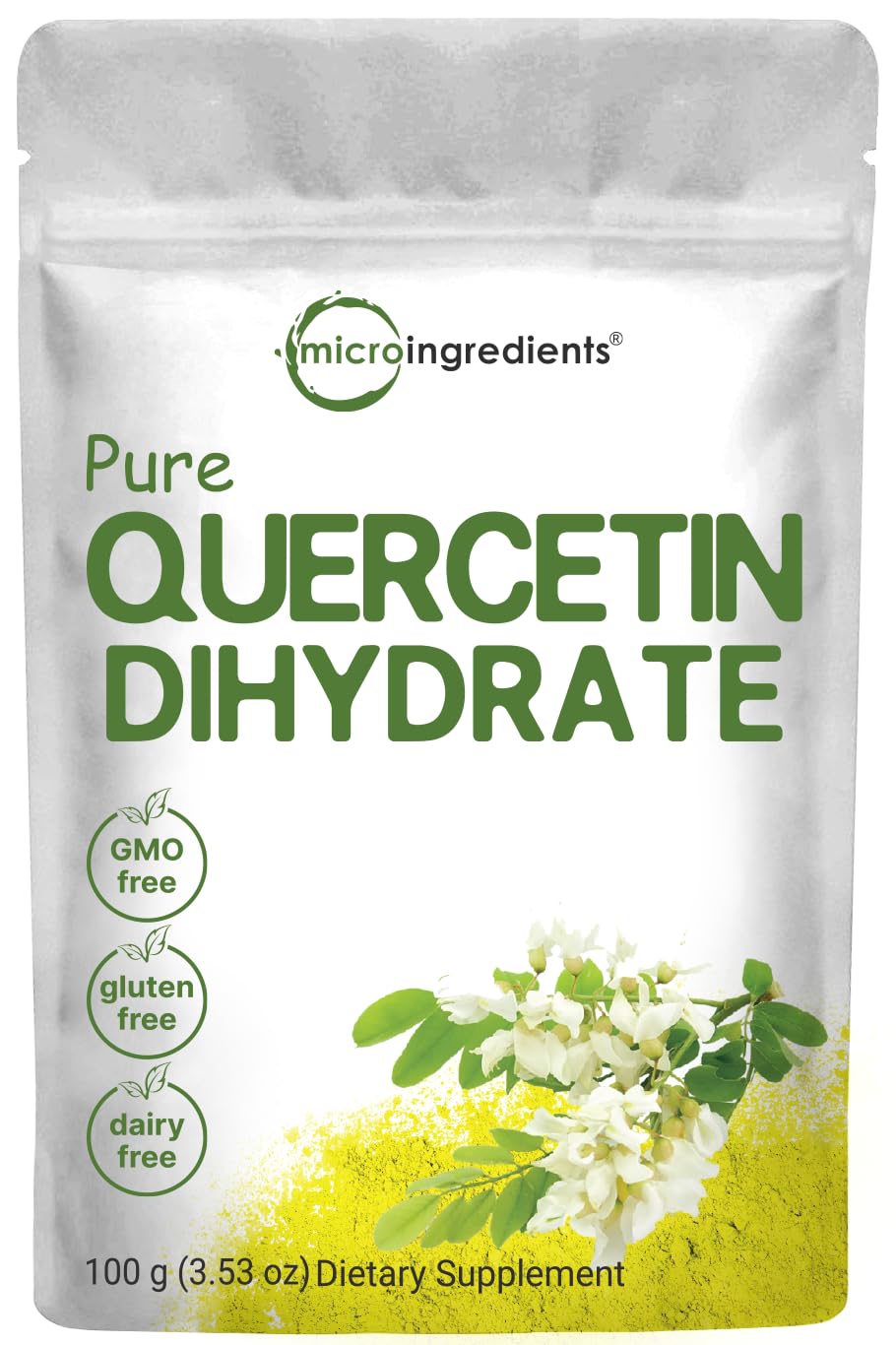 Hero image: Pure Quercetin Dihydrate Powder 100g package