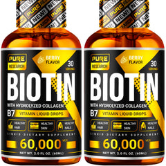 Pure Research Biotin & Collagen Drops bottle highlighting high potency for hair and nails