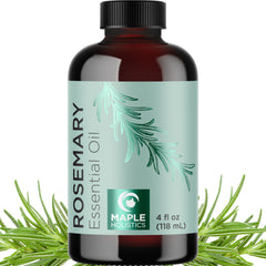 Pure Rosemary Essential Oil with dropper bottle - front view