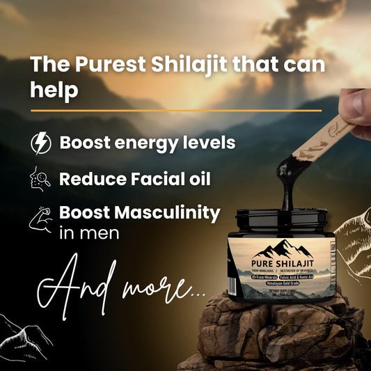 Close-up of pure Himalayan Shilajit resin texture