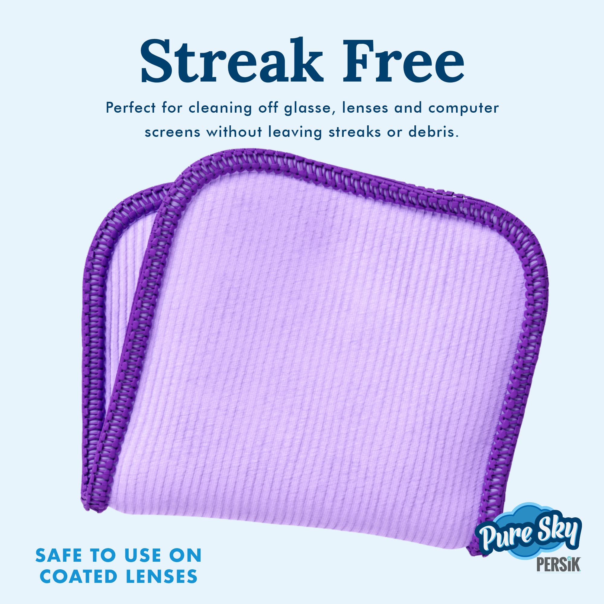 Streak-free microfiber cleans glasses