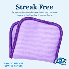 Streak-free microfiber cleans glasses