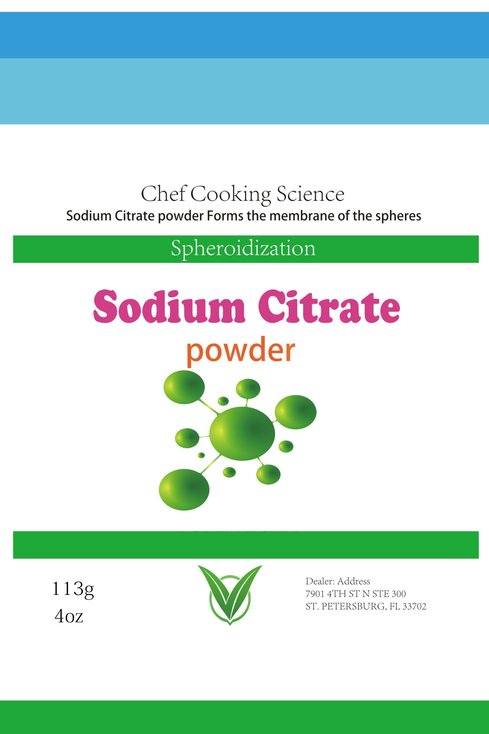 Pure Sodium Citrate powder in 113g packaging for molecular gastronomy (Non-GMO, gluten-free vegan)