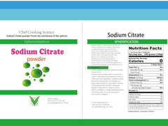 Front view of Pure Sodium Citrate 113g package for molecular gastronomy