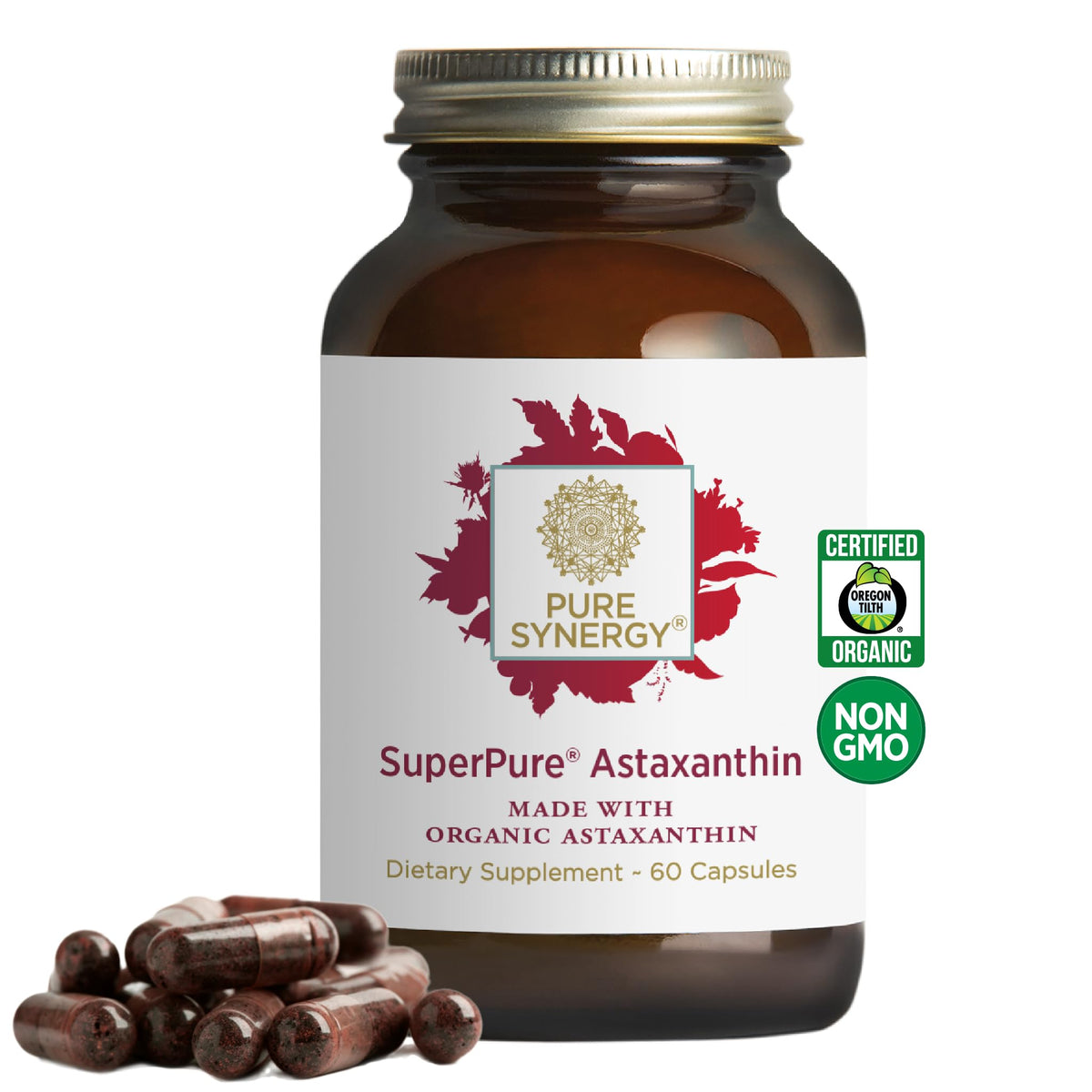 Pure Synergy Astaxanthin extract bottle (60 capsules)