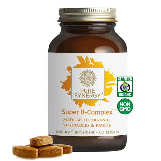 Pure Synergy Super B-Complex bottle and tablets