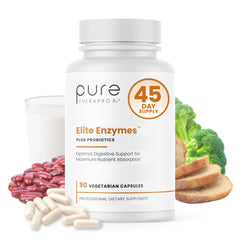 Bottle of Pure TheraPro Rx Elite Enzymes Extra Strength Digestive Enzymes Supplement - front view