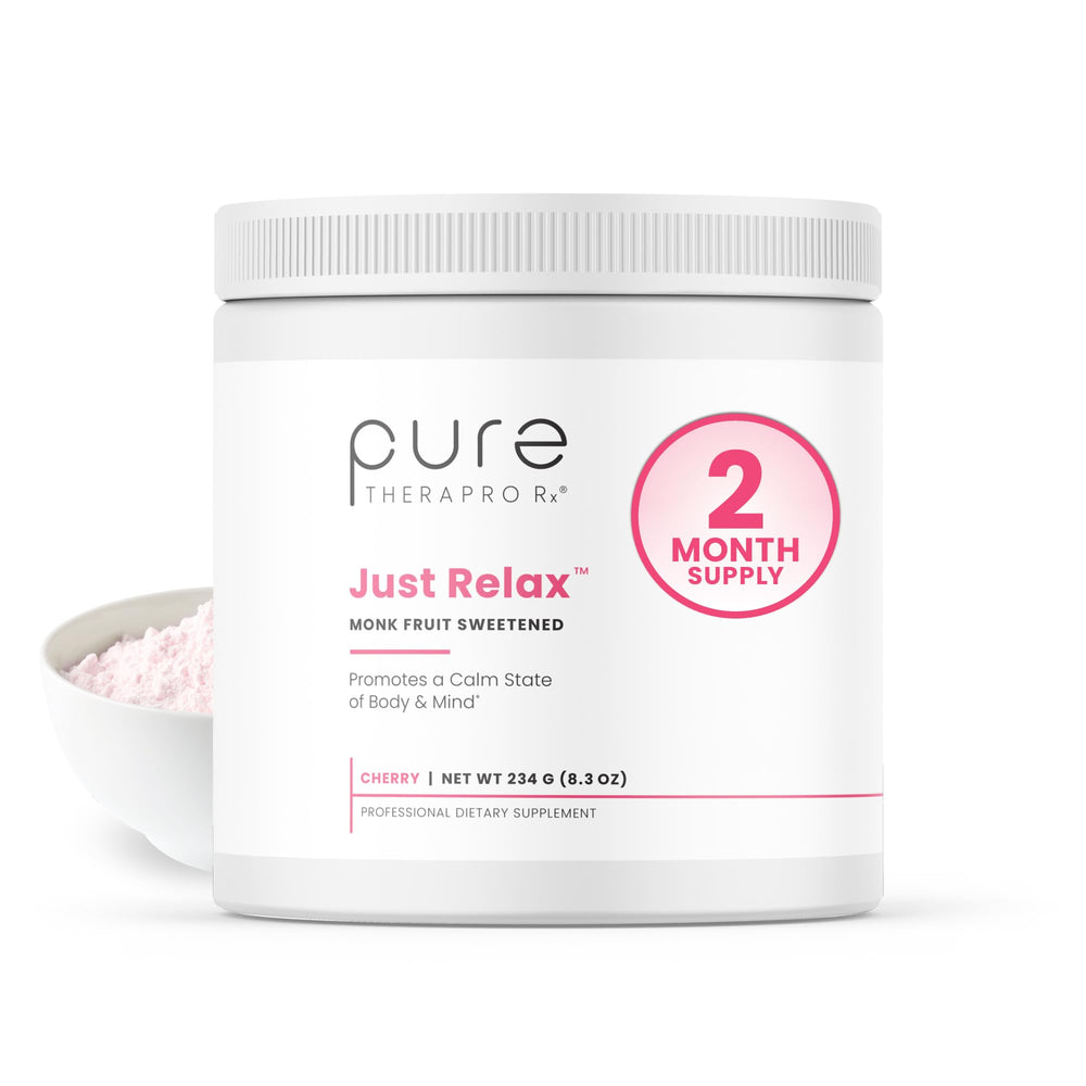 Front view of Pure Therapro Rx Just Relax Cherry bottle