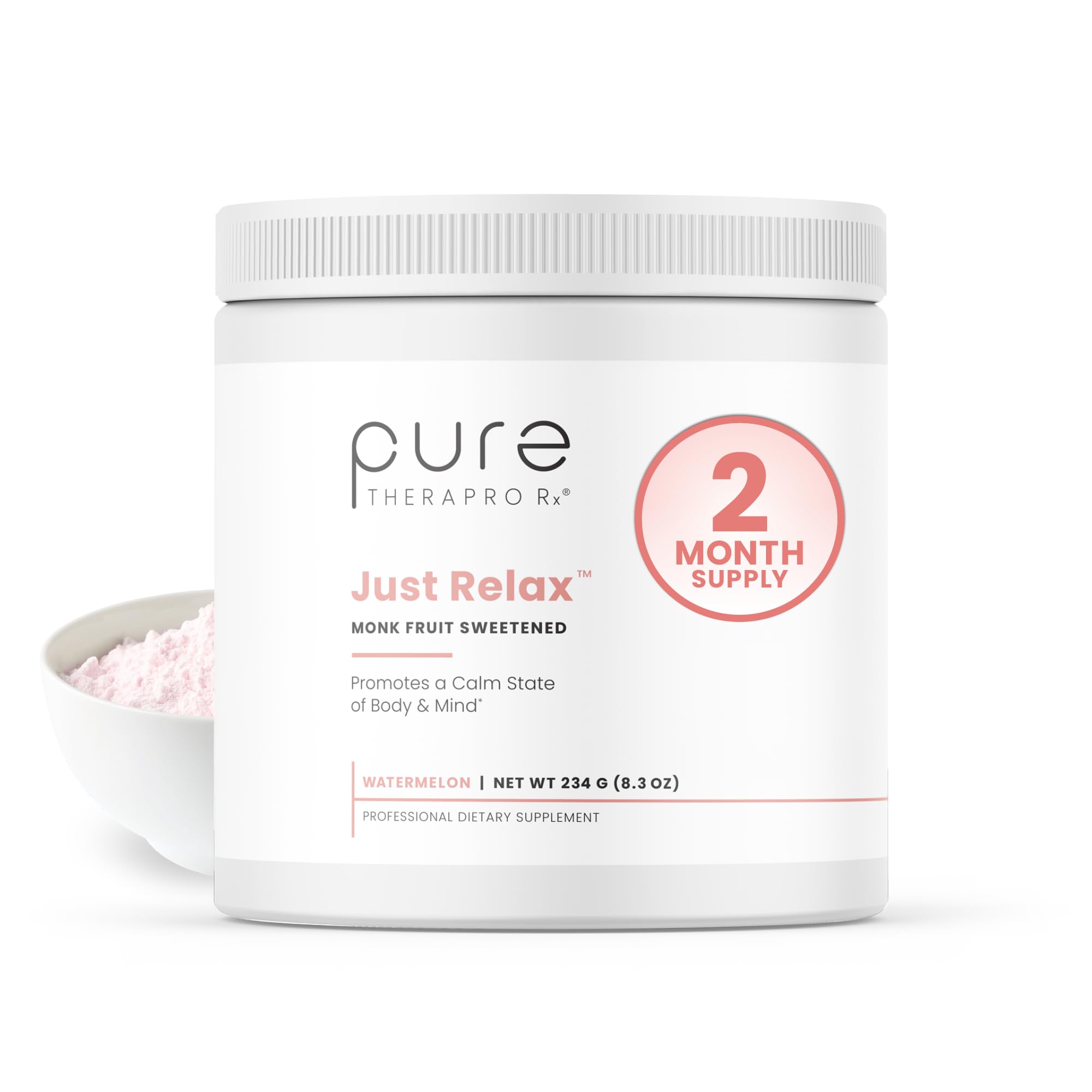 Front view of Pure Therapro Rx Just Relax Watermelon bottle