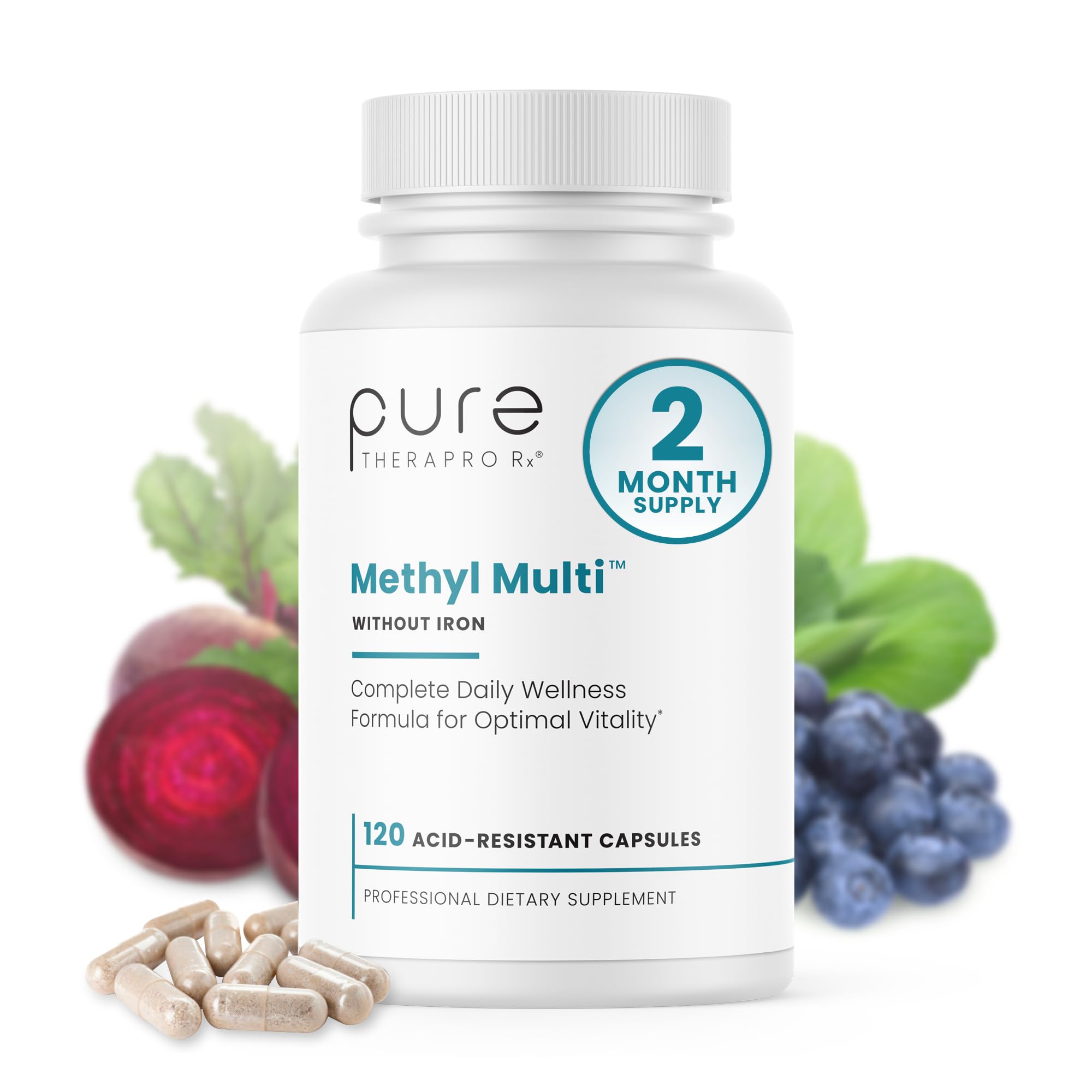 Pure Therapro Rx Methyl Multi bottle visible for daily wellness use