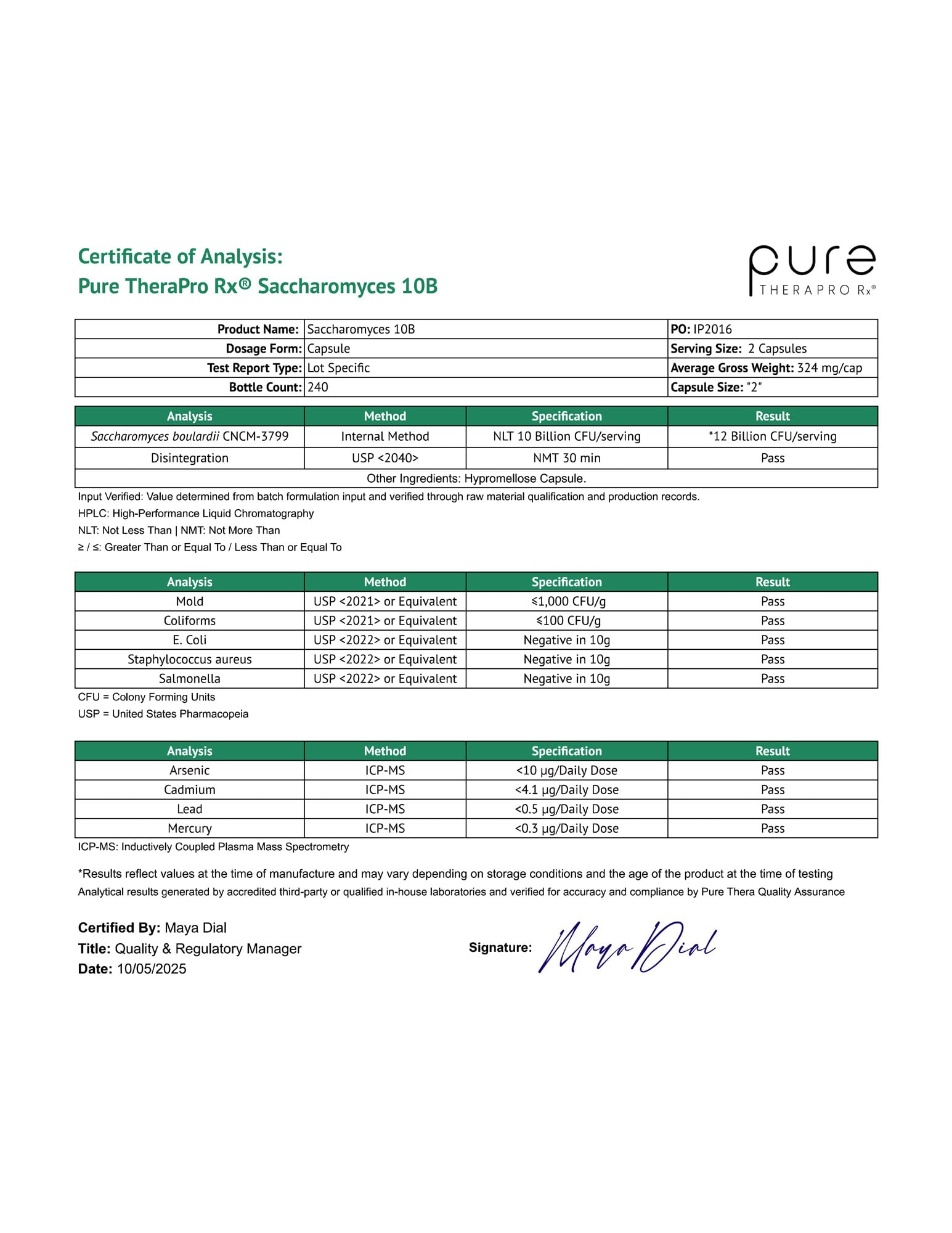 Pure Therapro Rx shelf-stable bottle illustrating long-term storage advantage