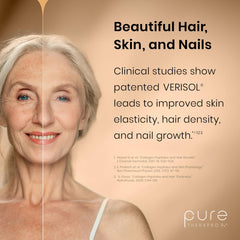 Pure Therapro Rx TriActive Collagen Plus visual showing hair, skin, nails benefits