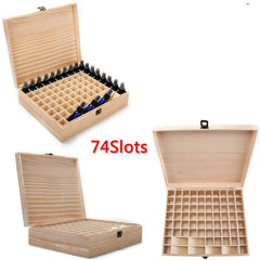 Box dimensions 35 x 28 x 9 cm with natural wood grain