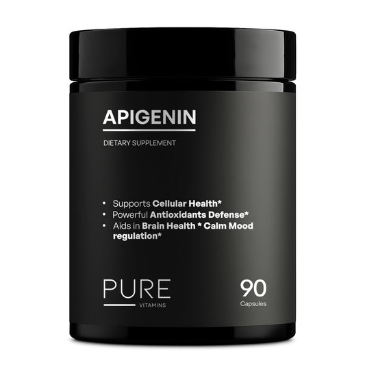 Front view of Pure Vitamins Ultra Apigenin 50mg bottle