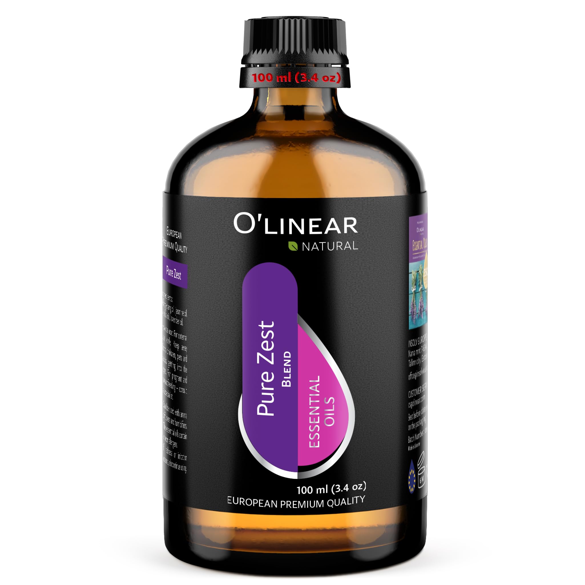 Bottle of Pure Zest Love Potion essential oil blend with lavender and jasmine