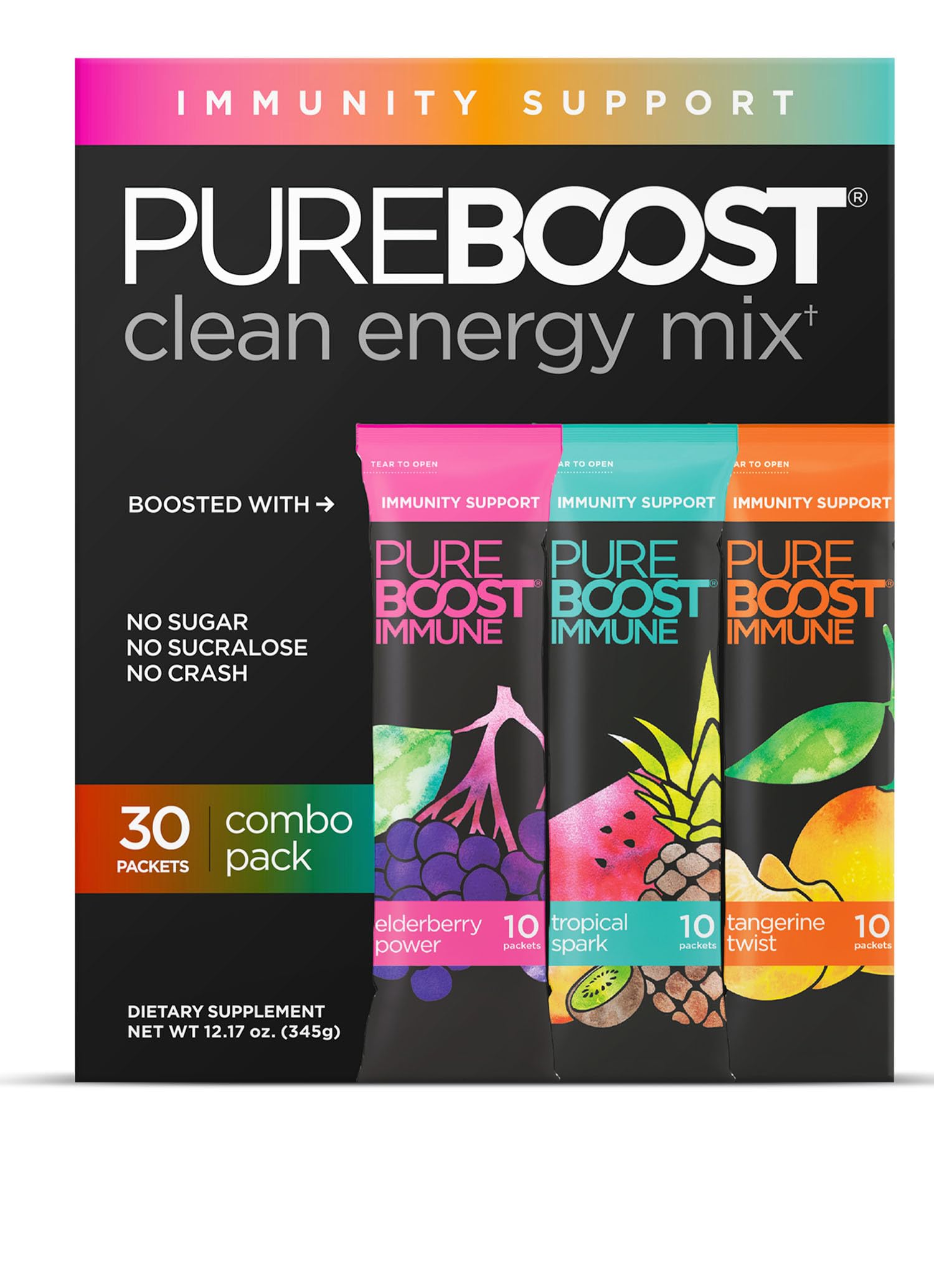 Pureboost Immune Clean Energy Booster packaging – 30 count