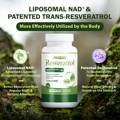 NAD+ Resveratrol 1300mg packaging label