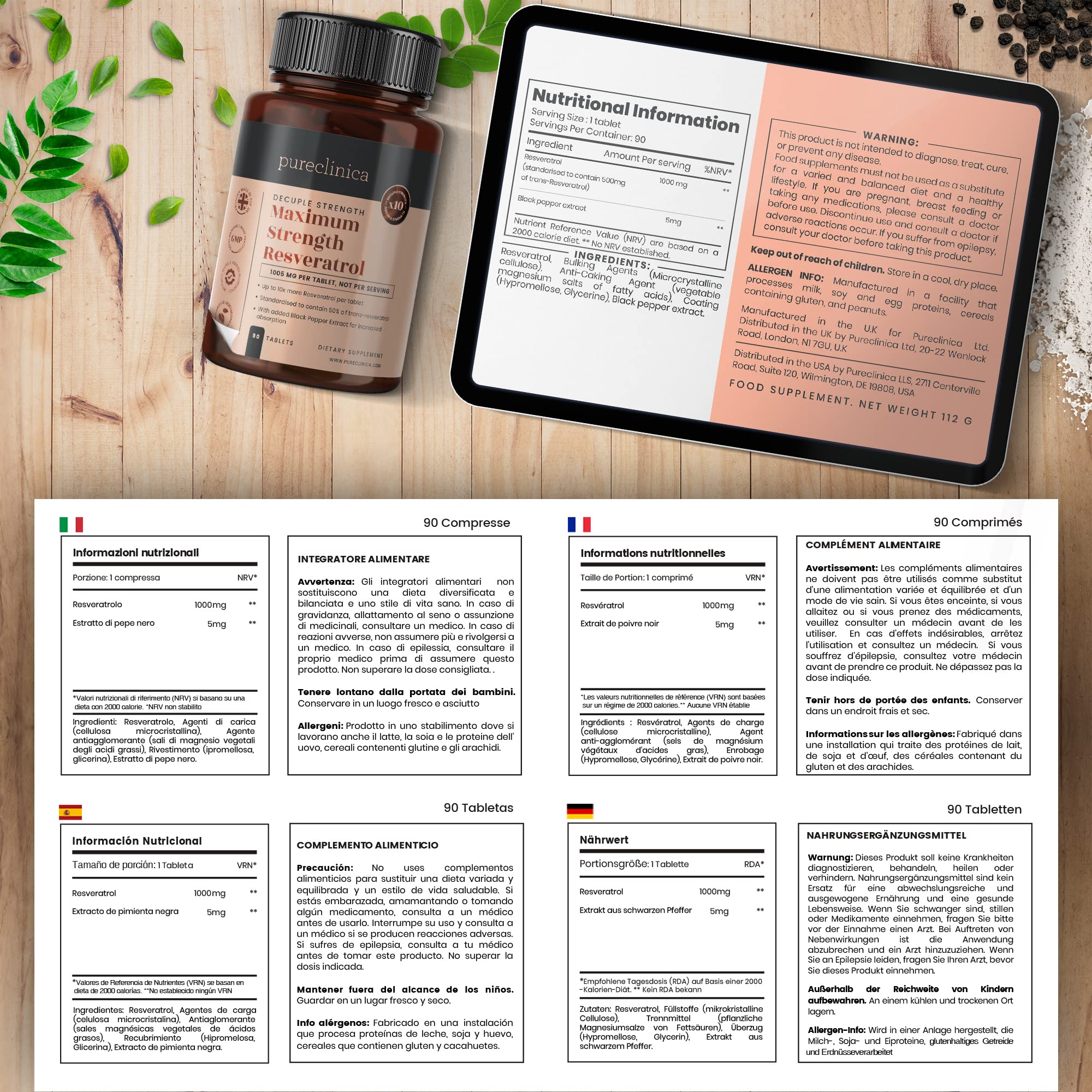 Value 2-bottle 6-month supply of Pureclinica Resveratrol