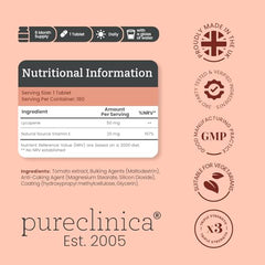 Lycopene 50mg tablets inside bottle