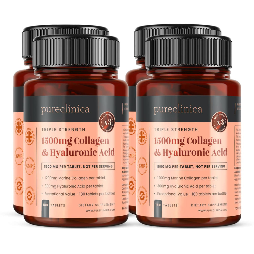 Front view of PureClinica Marine Collagen + Hyaluronic Acid bottle