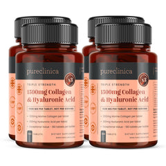 Front view of PureClinica Marine Collagen + Hyaluronic Acid bottle