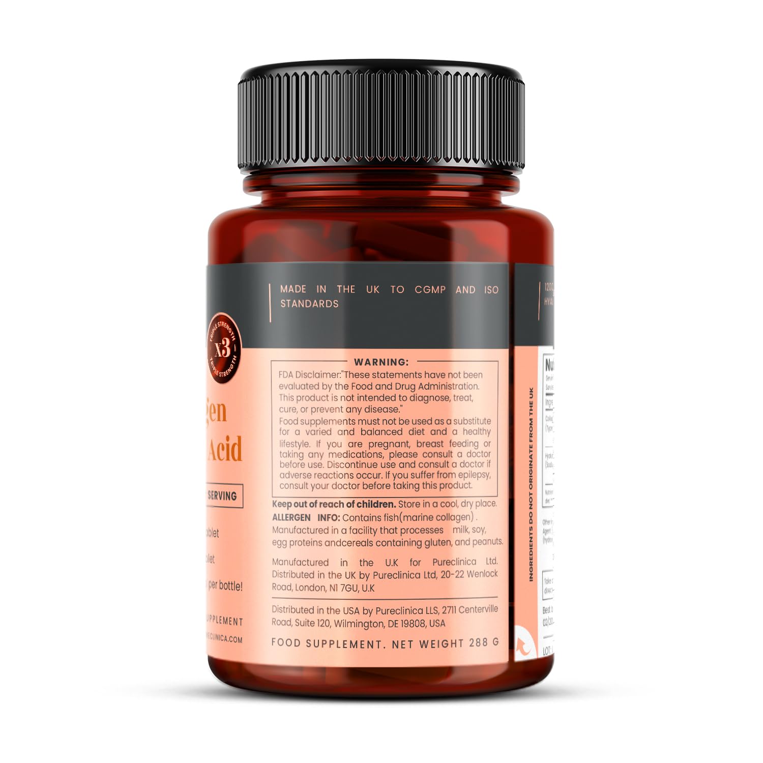 Four-bottle PureClinica 720-tablet packaging display