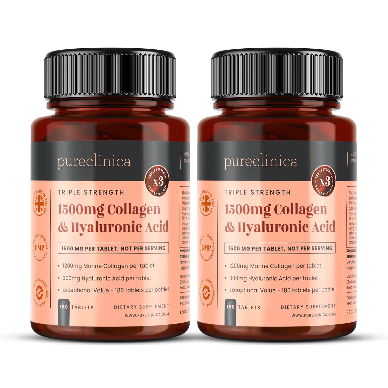 PureClinica UltraColl bottle front – 1500mg collagen per serving