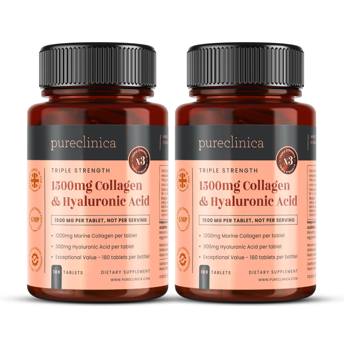 PureClinica UltraColl bottle front – 1500mg collagen per serving