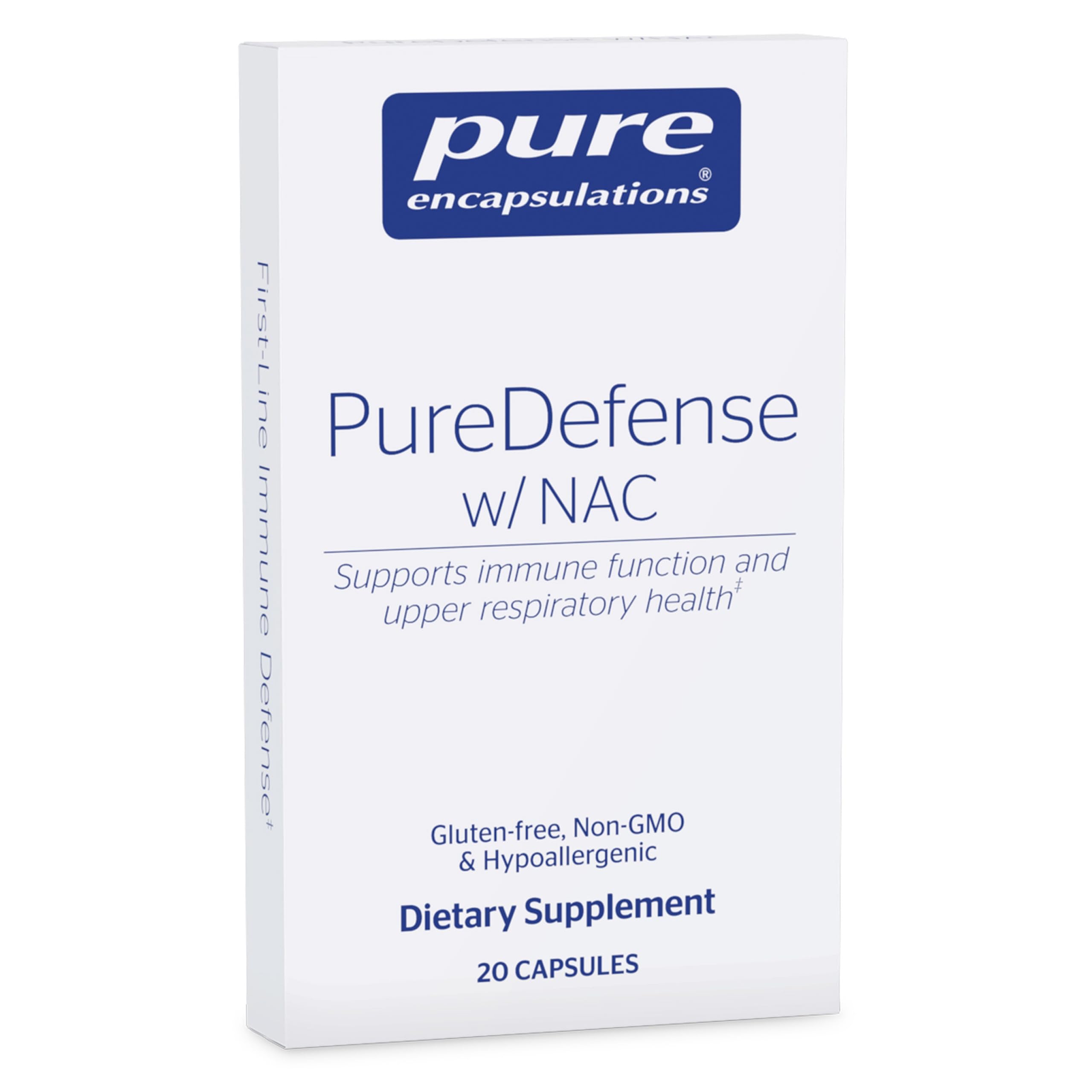 PureDefense with NAC bottle on white background