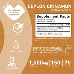 Vegan and Non-GMO label on PUREFINITY Cinnamon capsules