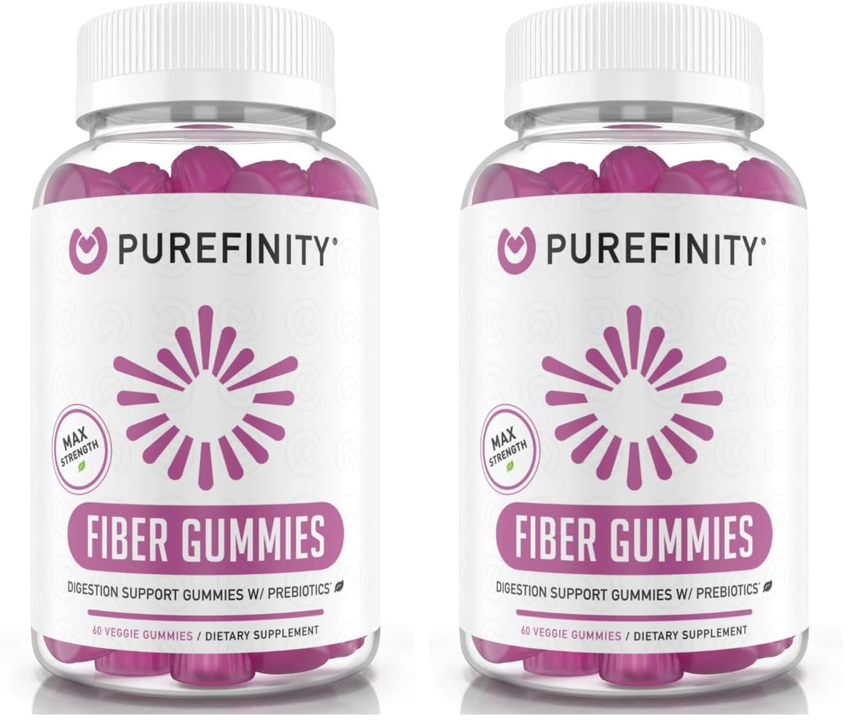 PUREFINITY Fiber Gummies bottle front with mixed berry flavor