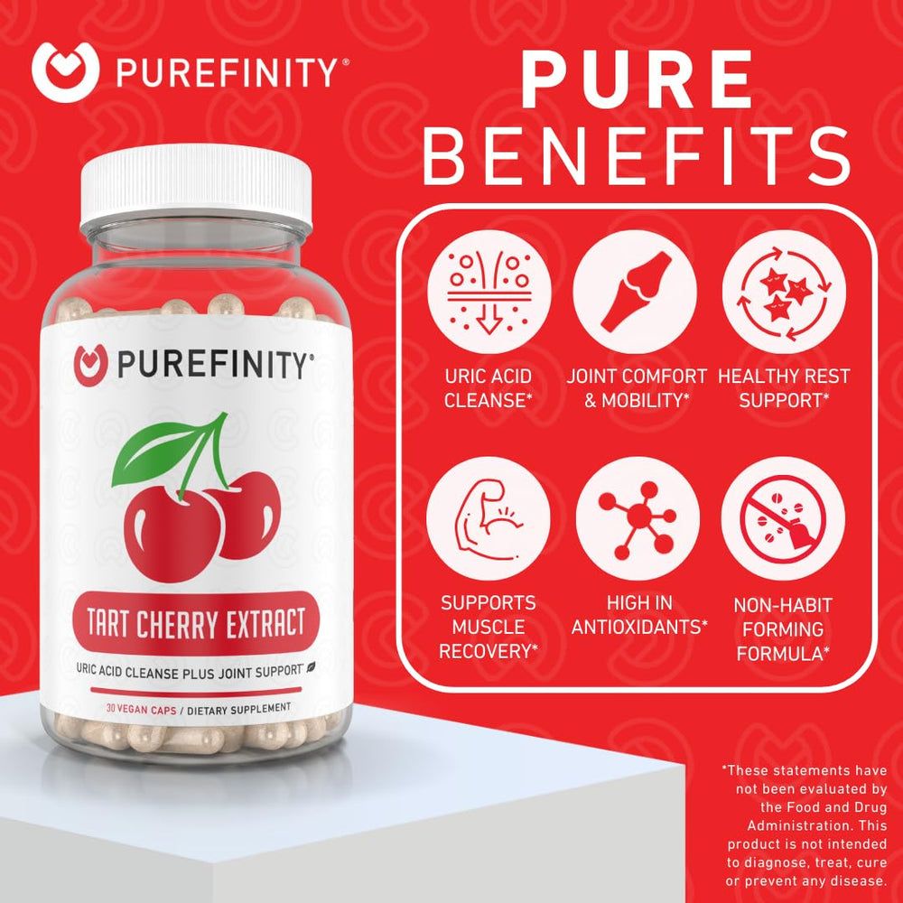 Raw tart cherry extract ingredients used in PUREFINITY capsules