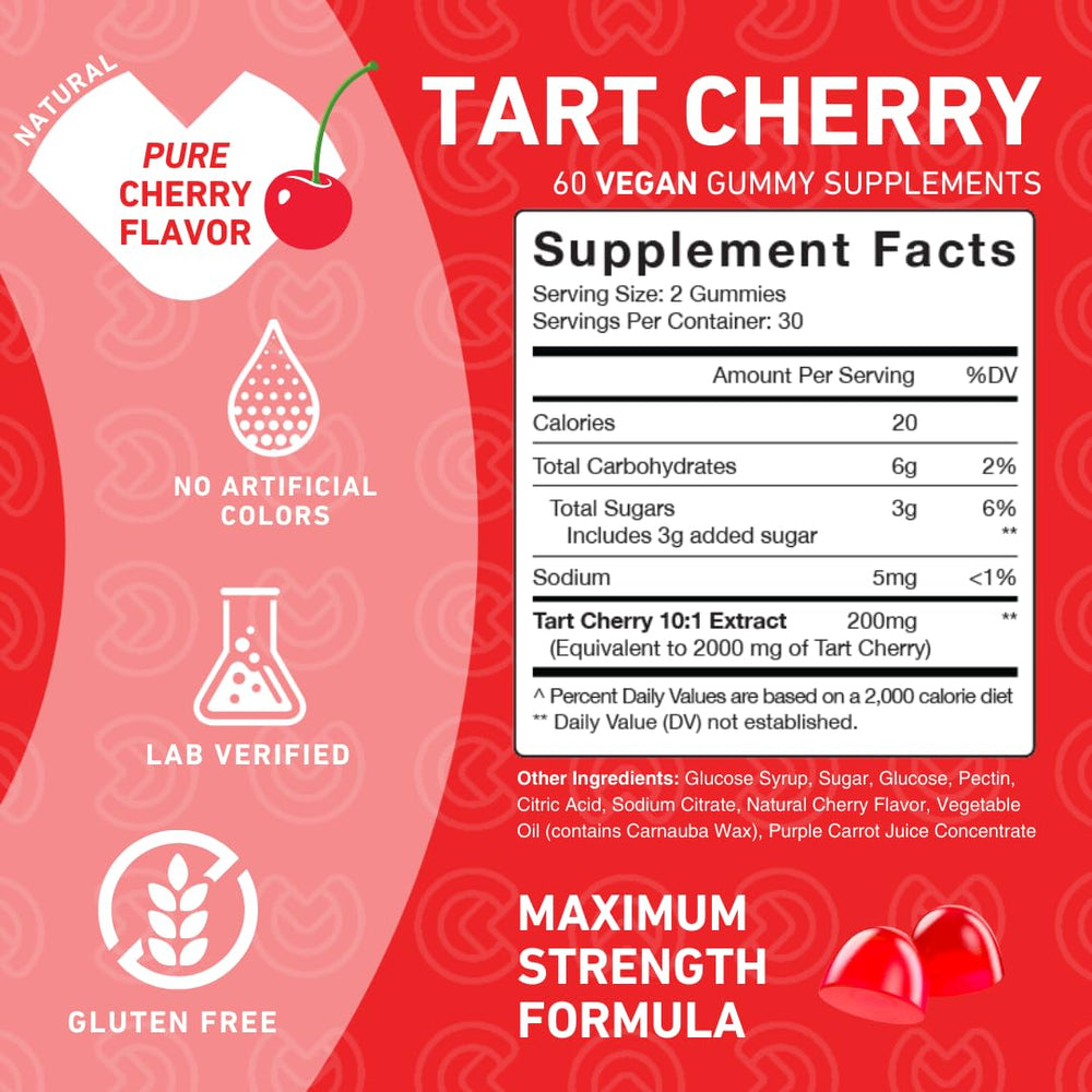 Tart Cherry Gummies serving for uric acid relief and joint support